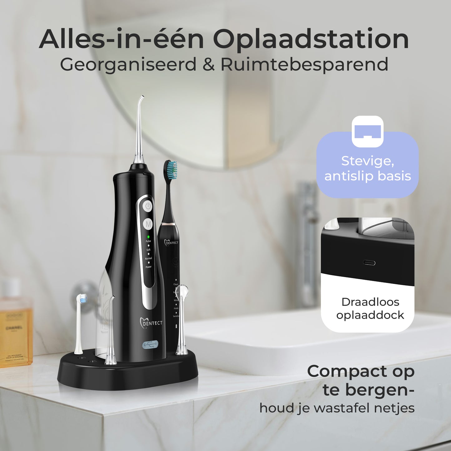 Dentect Waterflosser W500 Set - Inclusief Elektrische Tandenborstel