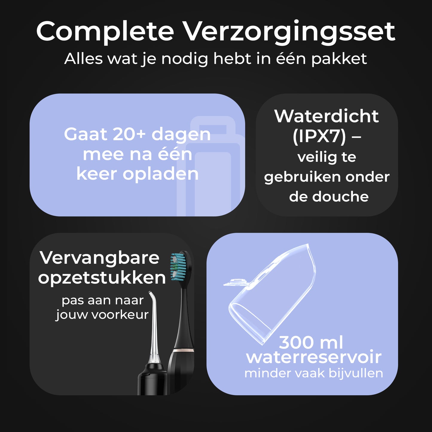Dentect Waterflosser W500 Set - Inclusief Elektrische Tandenborstel