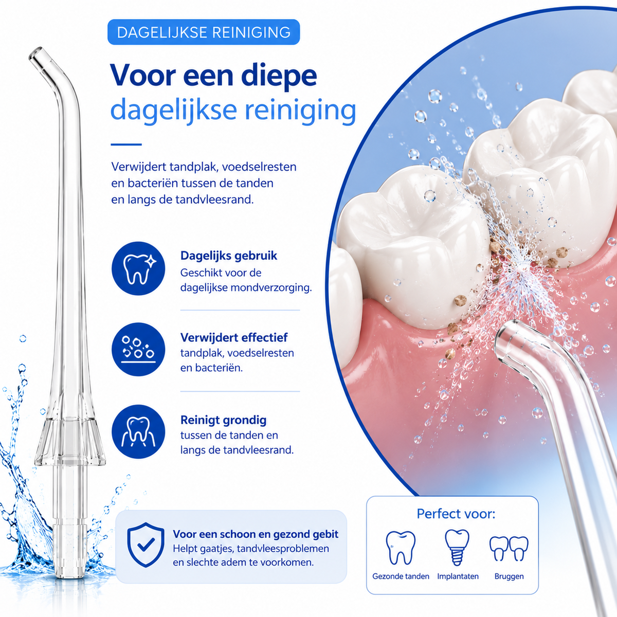 Waterflosser Opzetstukjes Dentect - 6 in 1